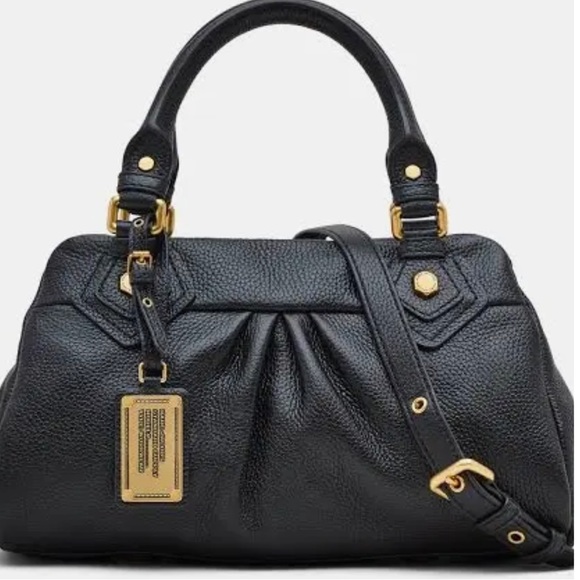 Marc Jacobs Black Leather Doctor Bag Satchel Crossbody Dr. Baby Q Groovee - Picture 1 of 7